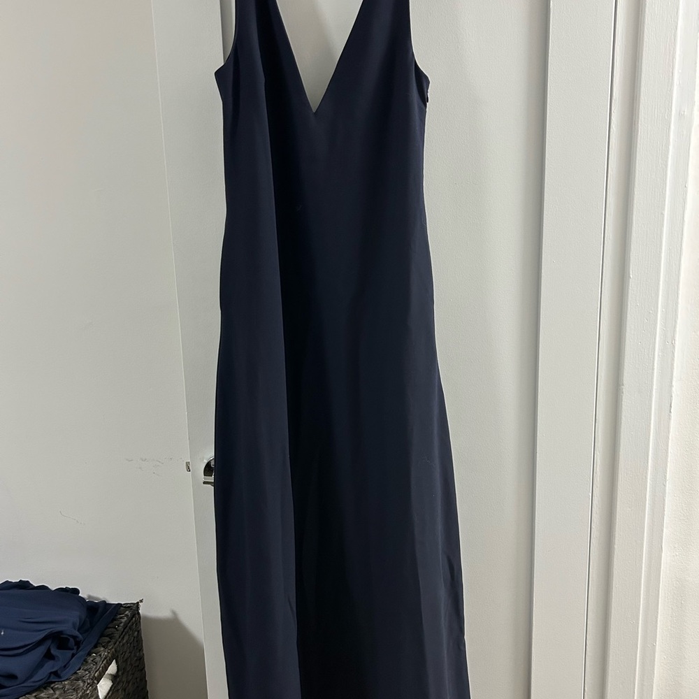 STAUD Blue Sleeveless V-Neck Maxi Dress